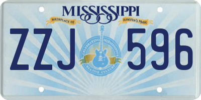 MS license plate ZZJ596