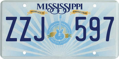 MS license plate ZZJ597