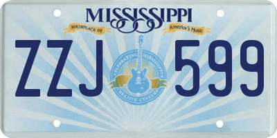 MS license plate ZZJ599