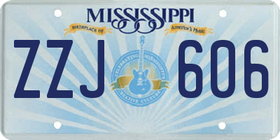 MS license plate ZZJ606