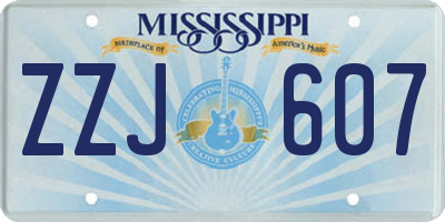 MS license plate ZZJ607