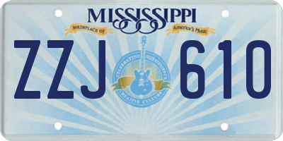 MS license plate ZZJ610