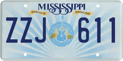 MS license plate ZZJ611