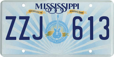 MS license plate ZZJ613