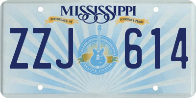 MS license plate ZZJ614