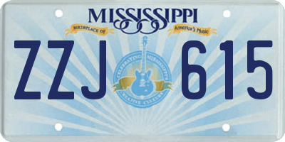MS license plate ZZJ615