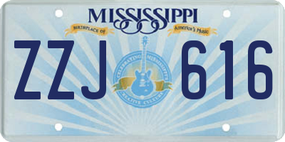 MS license plate ZZJ616