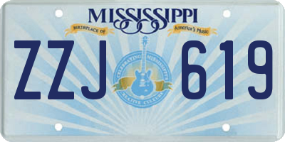 MS license plate ZZJ619