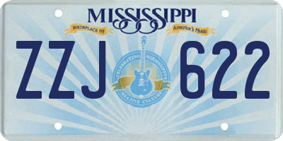 MS license plate ZZJ622