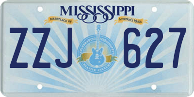 MS license plate ZZJ627