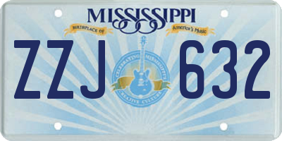 MS license plate ZZJ632