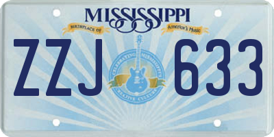 MS license plate ZZJ633