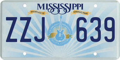 MS license plate ZZJ639