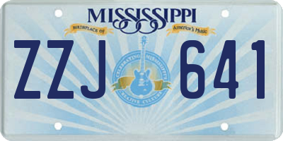 MS license plate ZZJ641