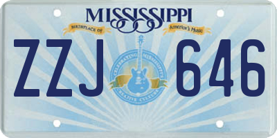 MS license plate ZZJ646