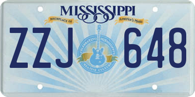 MS license plate ZZJ648