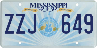 MS license plate ZZJ649