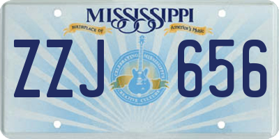 MS license plate ZZJ656