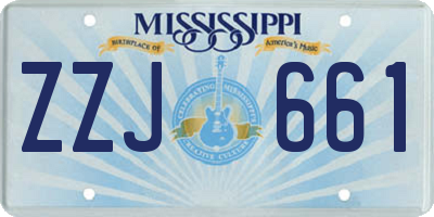 MS license plate ZZJ661