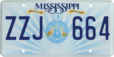 MS license plate ZZJ664
