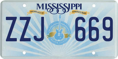 MS license plate ZZJ669