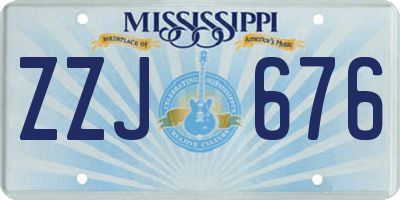 MS license plate ZZJ676