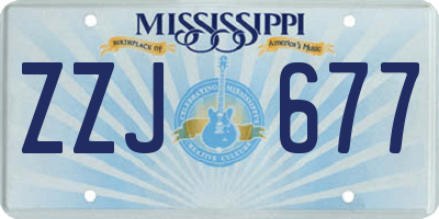 MS license plate ZZJ677