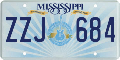 MS license plate ZZJ684