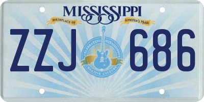 MS license plate ZZJ686