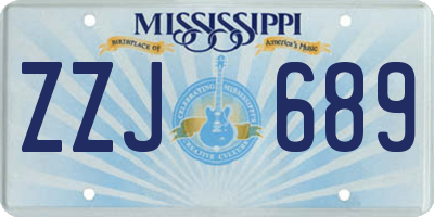 MS license plate ZZJ689