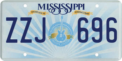 MS license plate ZZJ696