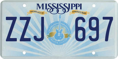 MS license plate ZZJ697