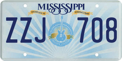 MS license plate ZZJ708