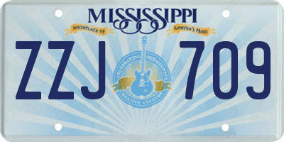 MS license plate ZZJ709