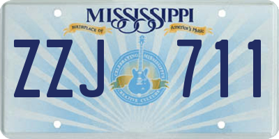 MS license plate ZZJ711