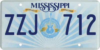 MS license plate ZZJ712