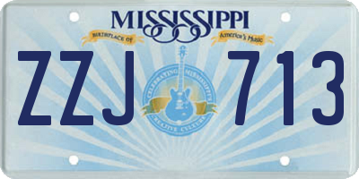 MS license plate ZZJ713