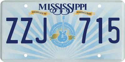 MS license plate ZZJ715