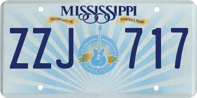 MS license plate ZZJ717