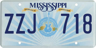 MS license plate ZZJ718