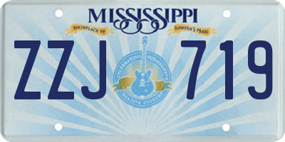 MS license plate ZZJ719