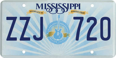 MS license plate ZZJ720
