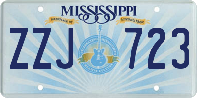 MS license plate ZZJ723