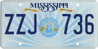 MS license plate ZZJ736