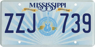 MS license plate ZZJ739