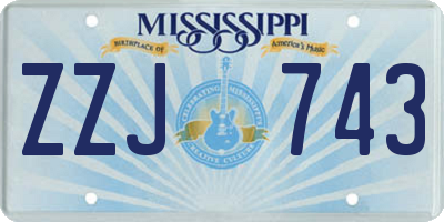 MS license plate ZZJ743