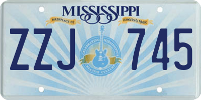 MS license plate ZZJ745