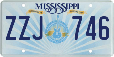 MS license plate ZZJ746