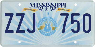 MS license plate ZZJ750