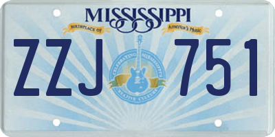 MS license plate ZZJ751